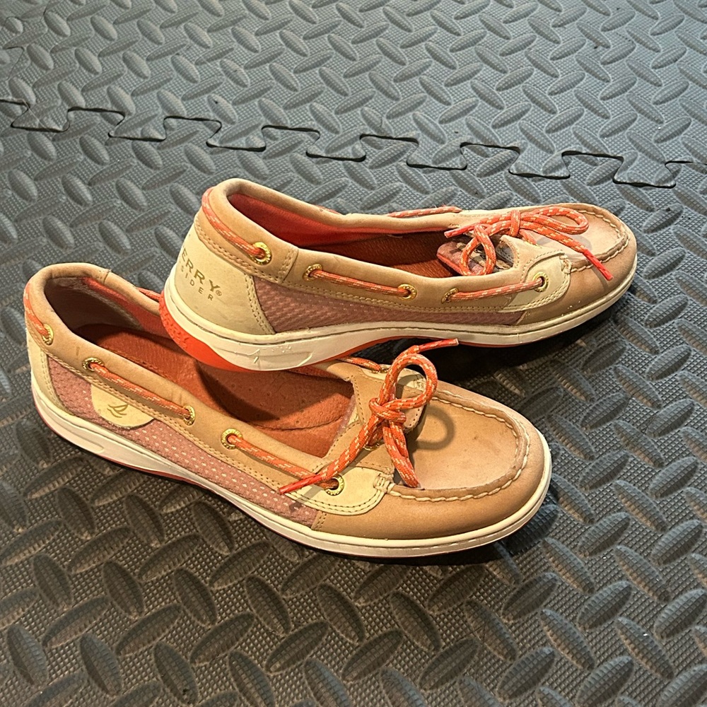 SPERRY | Angelfish boat shoes | tan / coral